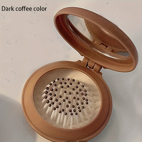 1 Pc Mini Portable Women's Comb For Outdoor, Lightweight Bifold Travel Comb With Mirror