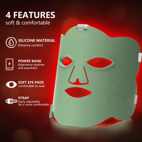 Seven Color Silicone Flexible LED Facial Mask, 10\u002F15\u002F20 Minute Timer, Portable Facial Tool With Timer Settings, For Home And Travel, Best Valentine'S Day Gift, Birthday Gift, Surprise Gift For Girlfriend, Wife
