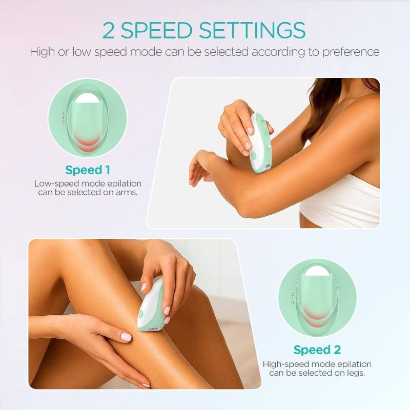 Women'S Cordless Epilator with 21 Tweezers & LED Light - 2-Speed Rechargeable Hair Removal Device, Ergonomic Design, Non-Standard Battery, for Home & Professional Use