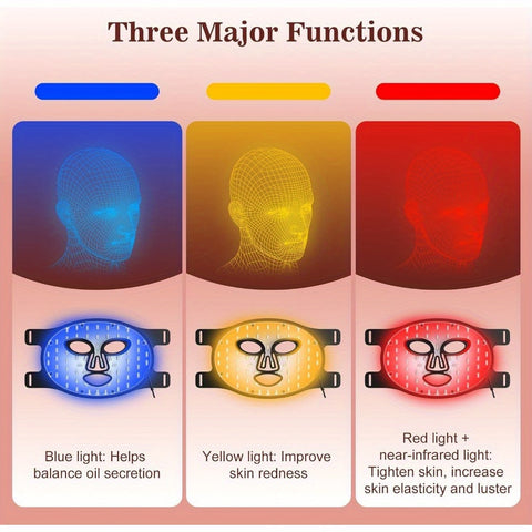 FDA Cleared 3 Modes Portable Led Face Mask Light With Remote, 850nm Mask With Timing Function At Home 180 LED Beads