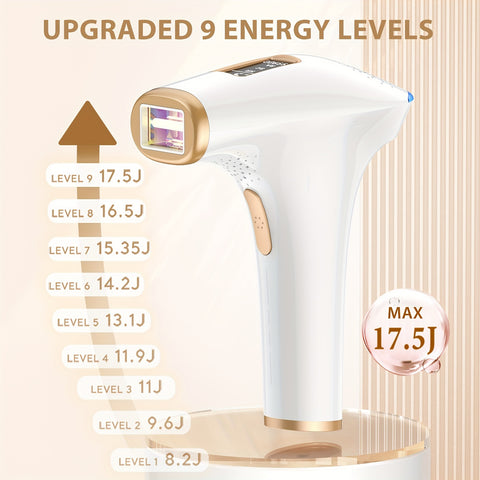 IPL Hair Removal Instrument IPL Permanent Hair Removal Instrument - Large 5cm² Light Area, 9 Levels, HR\u002FSC\u002FRA Modes, 999\u002F900 Flashes, Suitable for Men & Women, Full Body Removal, Ideal Gift for Halloween, Christmas or Any Occasion