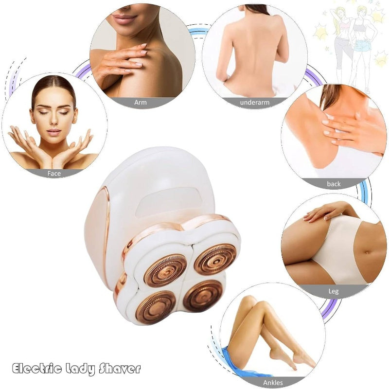 Women's Painless Hair Removal Razor - -like (Adapter-) Epilation Device with LED Light, Instant Shaver for Sensitive Light Beige, Bikini\u002FUnderarm\u002FUpper Lip\u002FGroin, Portable with Storage Bag & Adapter (No Laser, -Free)