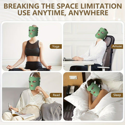 Seven Color Silicone Flexible LED Facial Mask, 10\u002F15\u002F20 Minute Timer, Portable Facial Tool With Timer Settings, For Home And Travel, Best Valentine'S Day Gift, Birthday Gift, Surprise Gift For Girlfriend, Wife