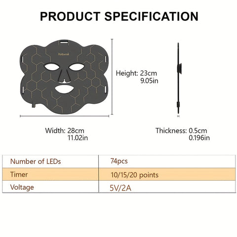 Seven Color Silicone Flexible LED Facial Mask, 10\u002F15\u002F20 Minute Timer, Portable Facial Tool With Timer Settings, For Home And Travel, Best Valentine'S Day Gift, Birthday Gift, Surprise Gift For Girlfriend, Wife