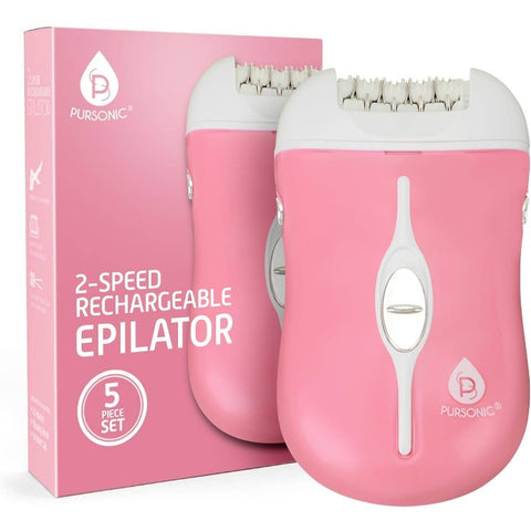 Fe120P Cordless Epilator with 40 Tweezers - Rechargeable 2 Speed Epilators Hair Removal Women - Compact Hair Removal Device Arms, Underarms Bikini Area Pink, Bikini Area Hair Remover, Facial Hair Tweezing, Compact Epilator Device, Dual Speed Epilator