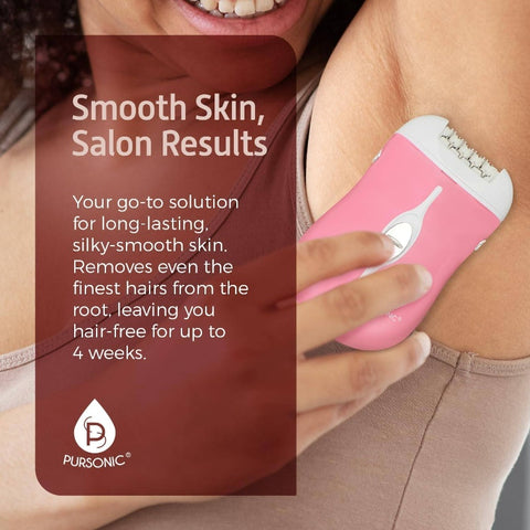 Fe120P Cordless Epilator with 40 Tweezers - Rechargeable 2 Speed Epilators Hair Removal Women - Compact Hair Removal Device Arms, Underarms Bikini Area Pink, Bikini Area Hair Remover, Facial Hair Tweezing, Compact Epilator Device, Dual Speed Epilator
