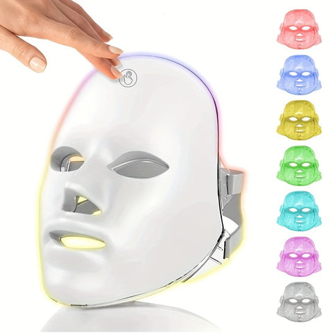 USB Rechargeable 7-color LED Face Mask Facial Care Tool