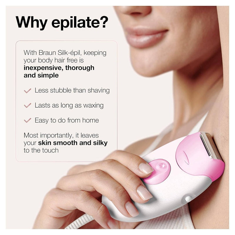 Epilator Silk - epil 3 3 - 270, Hair Removal Device, Epilator Women, Shaver Trimmer, Hair Removal, Facial Hair Removal, Body Hair Removal, Compact Design, Portable Device, Easy to Clean, Smooth Operation, Tweezerman Tool