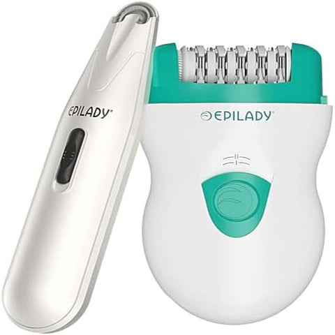 Epilady 2-in-1 Full-Body & Facial Epilator Bundle for Women - Corded\u002F- (AA Not Included) Hair Removal Device with Speed & Esthetic Modes, 31,000 RPM Epilator for Legs, Arms, Face, Bikini Line, Sensitive Beige
