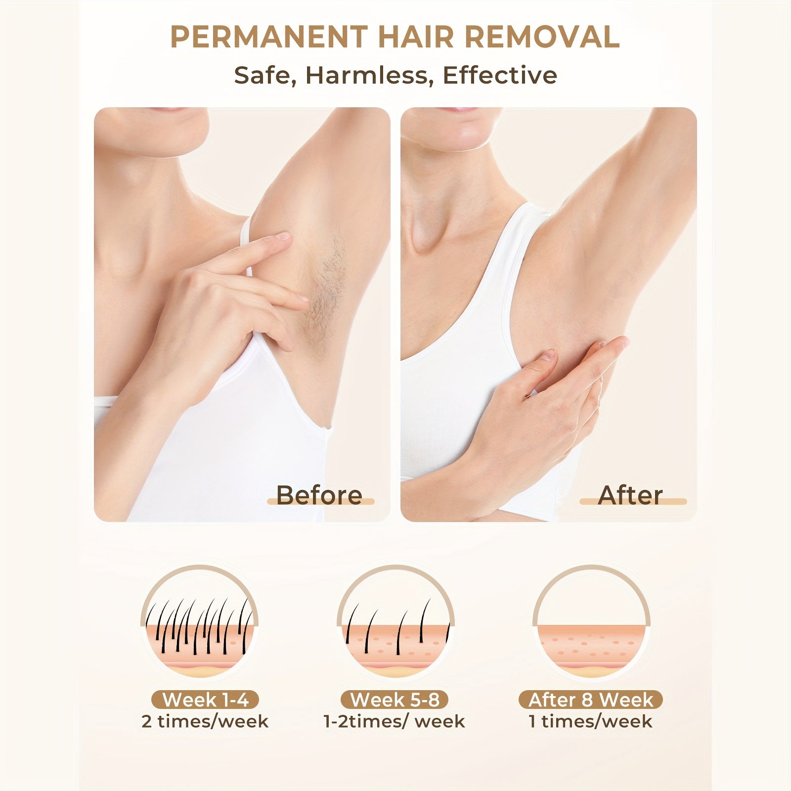 IPL Hair Removal Instrument IPL Permanent Hair Removal Instrument - Large 5cm² Light Area, 9 Levels, HR\u002FSC\u002FRA Modes, 999\u002F900 Flashes, Suitable for Men & Women, Full Body Removal, Ideal Gift for Halloween, Christmas or Any Occasion