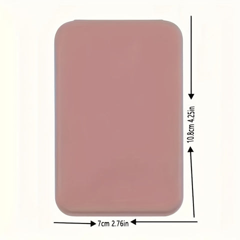 1 Elegant Folding Mini Makeup Mirror with PU Stand, Portable Glass Vanity Tabletop and Hand Wash-Friendly - Perfect for Dorms & Desktops – Daily Essential, Dorm Room Musthave, Compact Design, Smooth Finish, Students Essentials, Beauty Enthusiasts