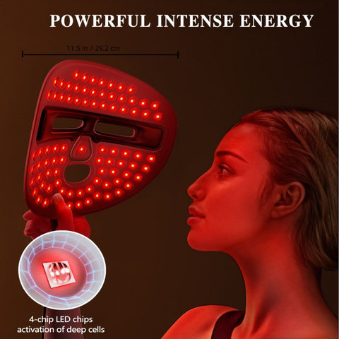 LED Face Mask Facial Care Tool Red Light Therapy Mask for Face for Skincare at Home Travel
