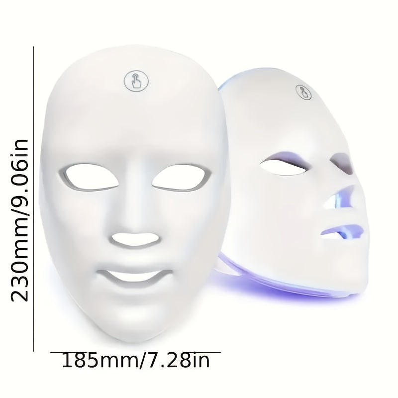 7-color Rechargeable LED Face Mask for Light Beige Care And Facial Skincare, Perfect for Mother's Day, Thanksgiving, Gifts, Girlfriends, Best Friends, And Mothers