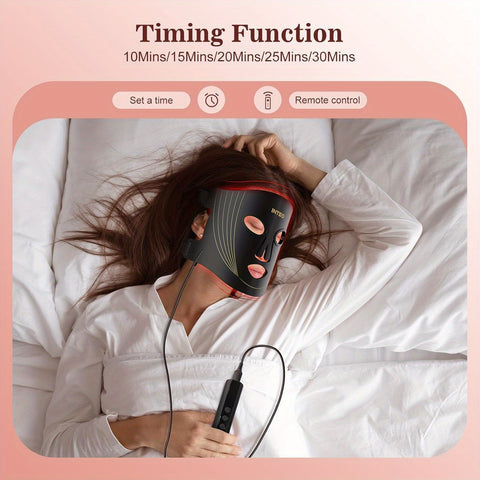 Red Light Relax for Face, LED Face Mask Light Relax, LEDs Face Mask& Neck Mask Red Wavelength, Rechargeable Ergonomic Design for True Skincare At Home