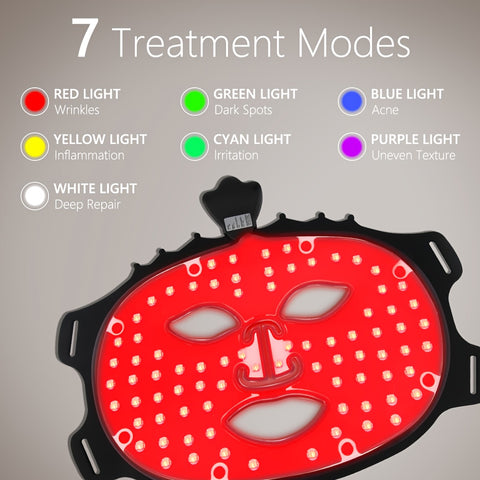 Fda Cleared, 7 Color Red Light Therapy Mask, LED Face Mask Light Therapy, Red Light Therapy For Face, Silicone Face Mask Skin Care At Home With Eye Protection Cushion For Anti Aging Wrinkles