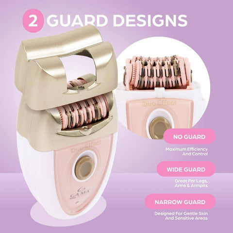 Gama Delicare Cordless Rechargeable Epilator for Women - Dual-Speed (2-Speed) Hair Removal Device with LED Light, Bikini Trimmer for Pubic Hair, Non-Standard Battery