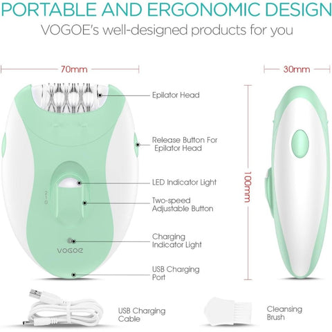 Women'S Cordless Epilator with 21 Tweezers & LED Light - 2-Speed Rechargeable Hair Removal Device, Ergonomic Design, Non-Standard Battery, for Home & Professional Use