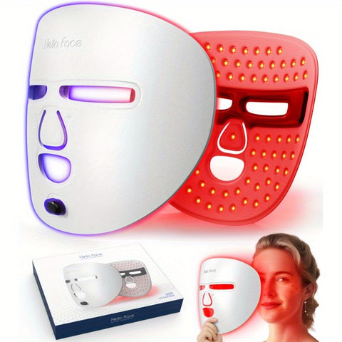 LED Face Mask Facial Care Tool Red Light Therapy Mask for Face for Skincare at Home Travel