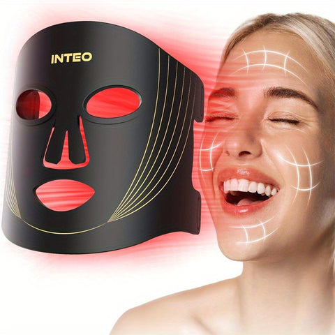 Red Light Relax for Face, LED Face Mask Light Relax, LEDs Face Mask& Neck Mask Red Wavelength, Rechargeable Ergonomic Design for True Skincare At Home