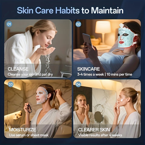 Red Light Mask, Suitable for Women, 7 Colors, Facial Mask Skincare, Home Wireless Device, Skin Care Mask