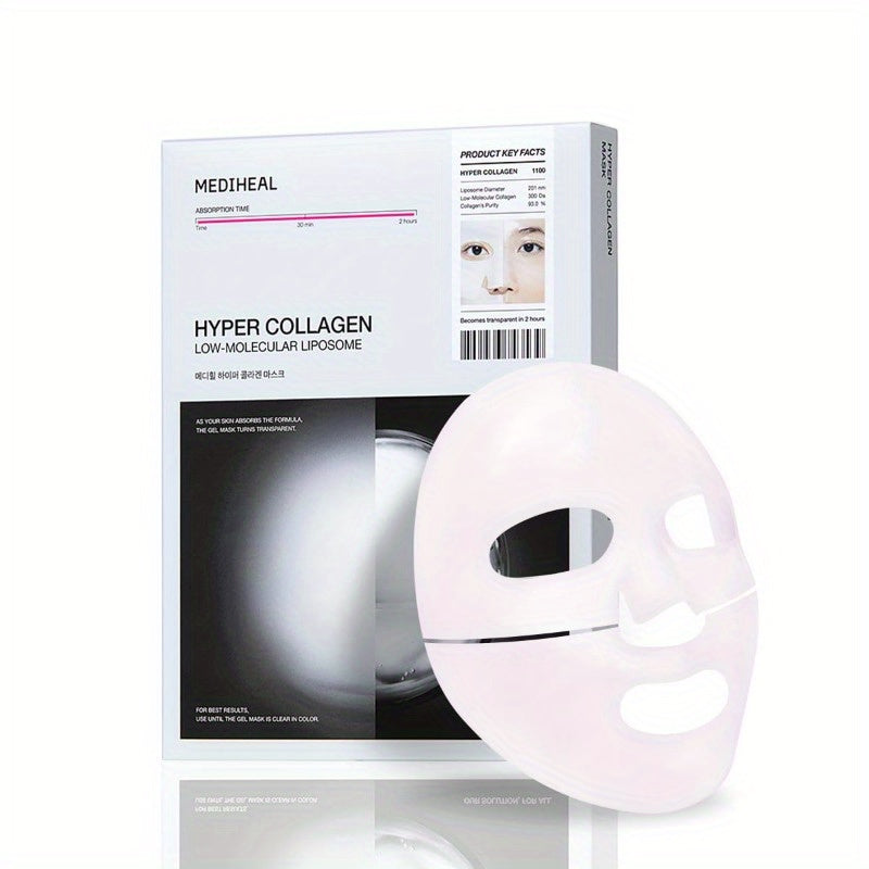 Mediheal Hyper Collagen_Collagen Real Deep Mask 4pcs Collagen Gel Mask for Multilifting Care Achieves Bouncy Light Beige Boosts Pore Elasticity 30mins Quick Care Extra Hydration