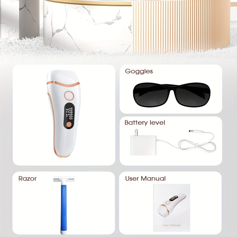 LYSMOSKI IPL Hair Removal LYSMOSKI IPL Hair Removal Device with 3 Functions (HR\u002FSC\u002FRA), 9 Levels & 2 Light Modes | 999,900 Flashes for Face, Body, Bikini & Underarms - Ideal Valentine's Day Gift for Women & Men