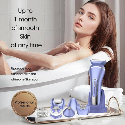 Epilator Women, 7in 1 Hair Removal Women, Body Shaver, Bikini Trimmer, Face, Brush, Face Massage, Foot, Waterproof Shavers, Female, Facial Hair Removal, Body Grooming Tool, Handheld Device, Ergonomic Grip, Durable Construction, Waterproof Shaver