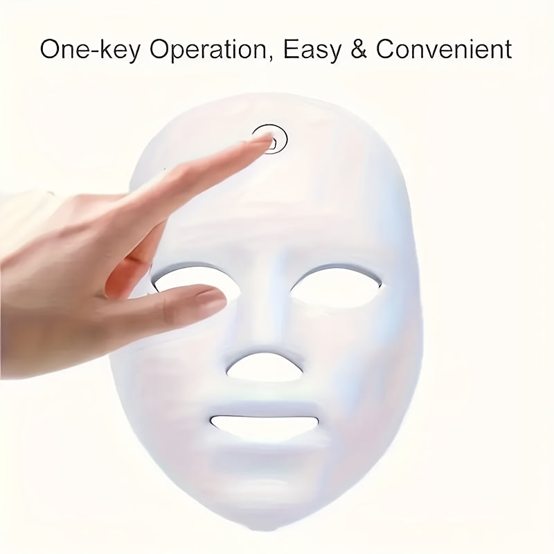 7-color Rechargeable LED Face Mask for Light Beige Care And Facial Skincare, Perfect for Mother's Day, Thanksgiving, Gifts, Girlfriends, Best Friends, And Mothers