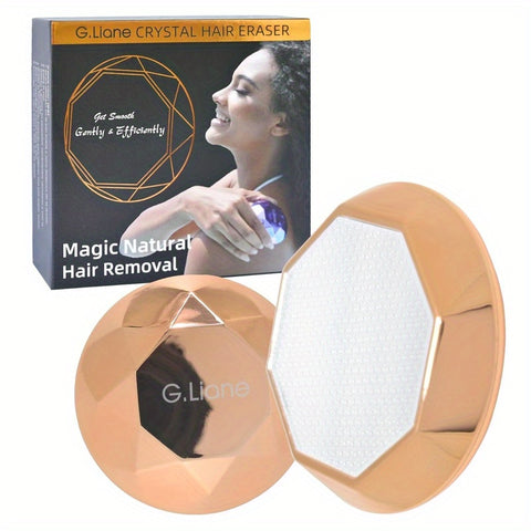 G.Liane Crystal Hair Eraser - Painless Nano Glass Epilator for Women &, No Wax\u002FNo Laser\u002FNo Blades, Portable Hair Removal Device with Golden Tip, At-\u002FSalon Use, Sensitive Beige, Instantly Reduces Hair (No Refills\u002F