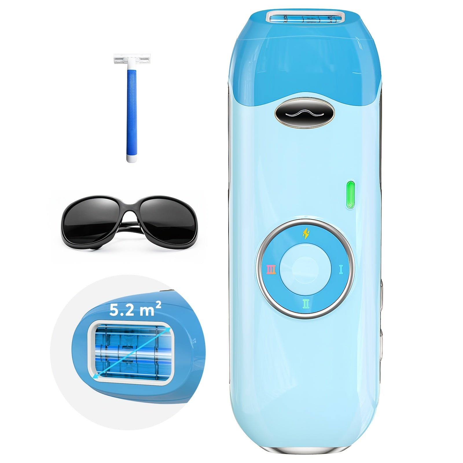 IPL Hair Removal Equipment For Women And Men - 5.2 Cm² Contact, Powerful Long-Lasting IPL Hair Removal At-home, With Ultra-fast Light Emission For Whole Body Use