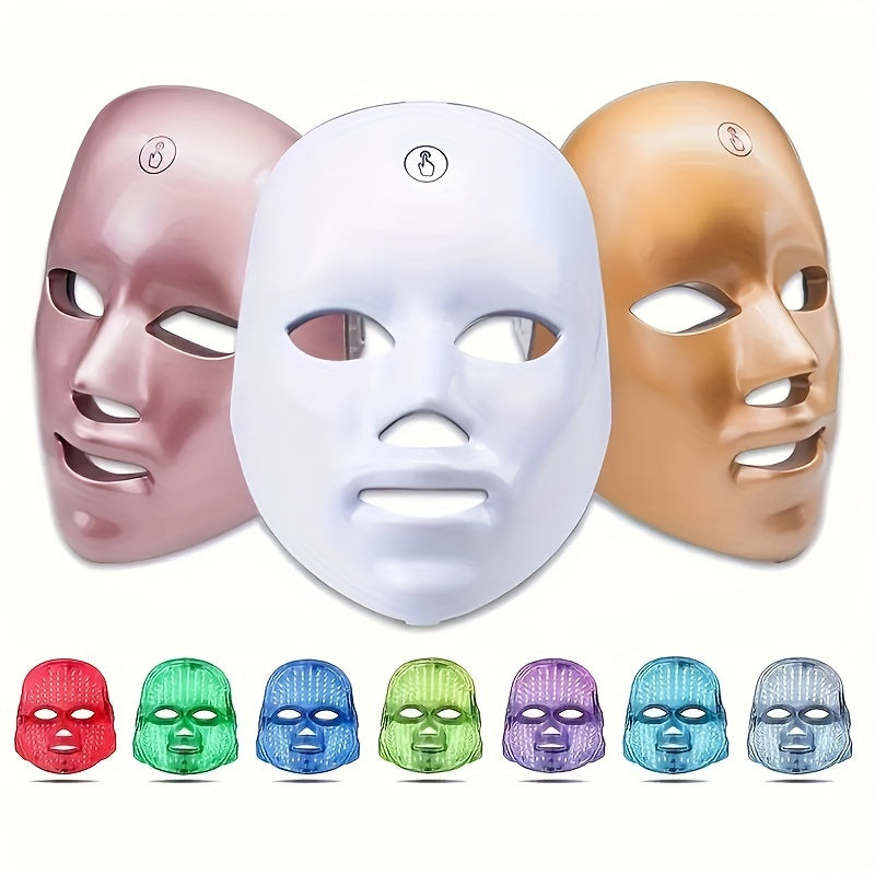 USB Rechargeable 7-color LED Face Mask Facial Care Tool