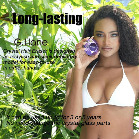 G.Liane Hair Eraser - Painless Nano Glass Epilator & Hair Remover, Wax-Free Instant Hair Removal Device, Portable for Legs, Bikini, Sensitive Beige - & Women, No Refills\u002F-Free, Long-Lasting (Violet)
