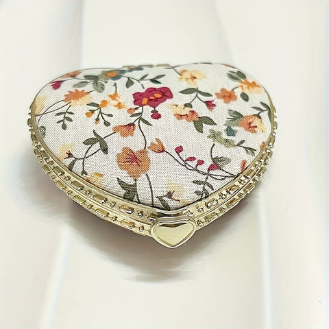 1pc\u002F2pcs Portable Heart-Shaped Folding Makeup Mirror, Retro Double-Sided Vanity Mirror for Living Room, Bedroom, Bathroom & Travel Accessories