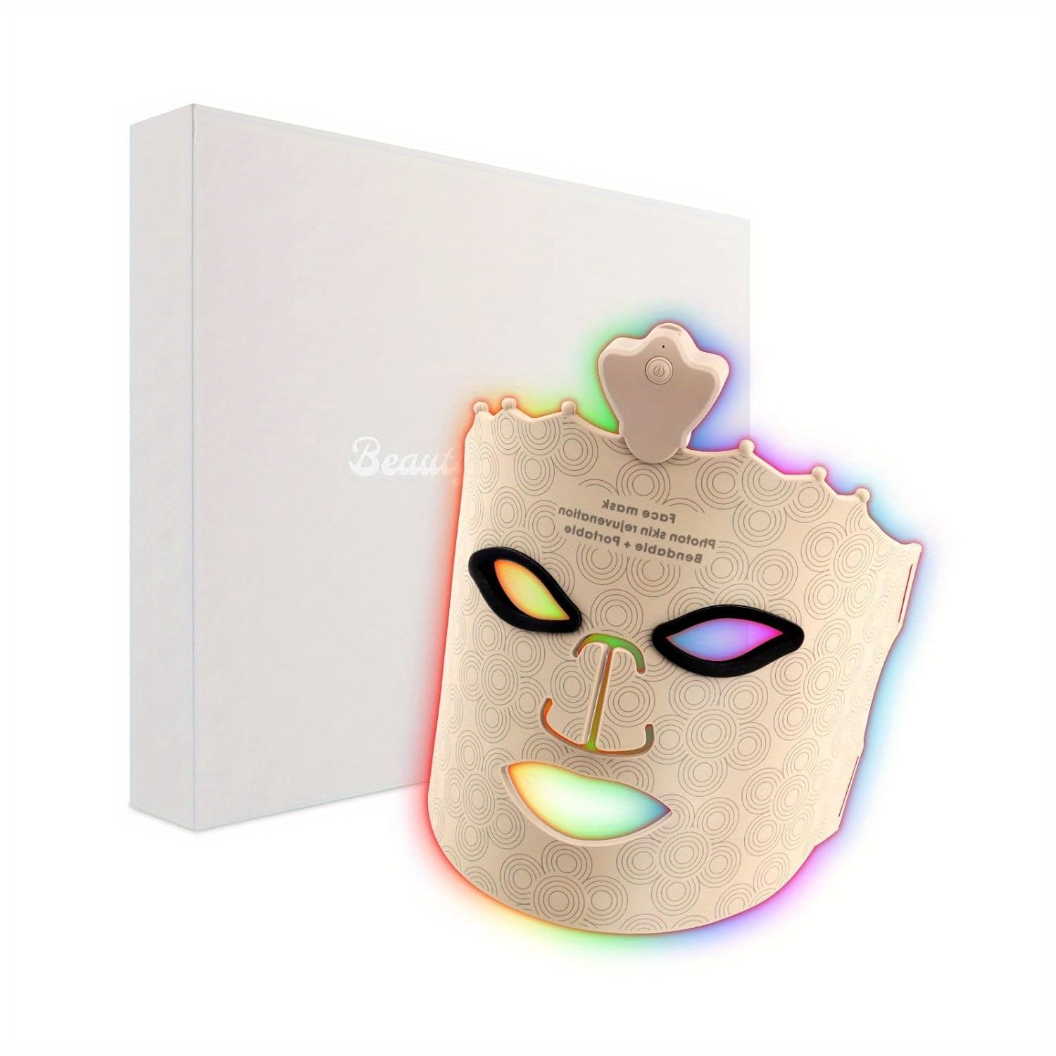 Fda Cleared, 7 Color Red Light Therapy Mask, LED Face Mask Light Therapy, Red Light Therapy For Face, Silicone Face Mask Skin Care At Home With Eye Protection Cushion For Anti Aging Wrinkles