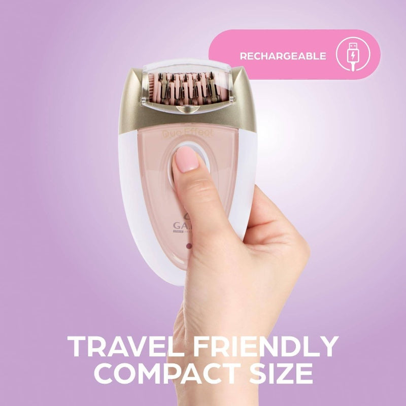 Gama Delicare Cordless Rechargeable Epilator for Women - Dual-Speed (2-Speed) Hair Removal Device with LED Light, Bikini Trimmer for Pubic Hair, Non-Standard Battery