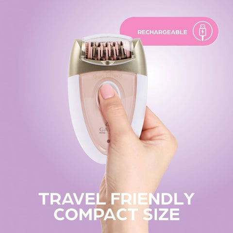 Gama Delicare Cordless Rechargeable Epilator for Women - Dual-Speed (2-Speed) Hair Removal Device with LED Light, Bikini Trimmer for Pubic Hair, Non-Standard Battery