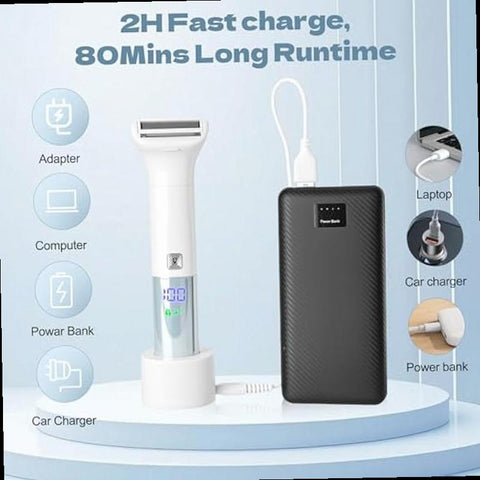 Epilator for Women 6 in 1 Painless Body Shaver Facial Hair Removal for Face Armpits Arms Legs with Display Screen Rechargeable