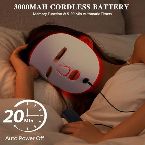LED Face Mask Facial Care Tool Red Light Therapy Mask for Face for Skincare at Home Travel
