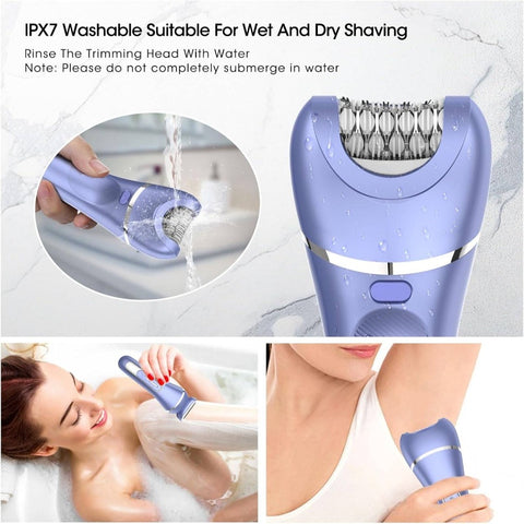 Epilator Women, 7in 1 Hair Removal Women, Body Shaver, Bikini Trimmer, Face, Brush, Face Massage, Foot, Waterproof Shavers, Female, Facial Hair Removal, Body Grooming Tool, Handheld Device, Ergonomic Grip, Durable Construction, Waterproof Shaver