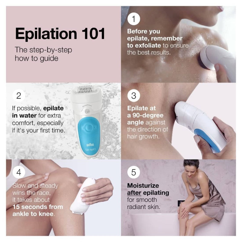 Epilator Silk - pil 5 5 - 810, Hair Removal Device, Epilator Women, Shaver Bikini Trimmer, Cordless,, Wet Dry