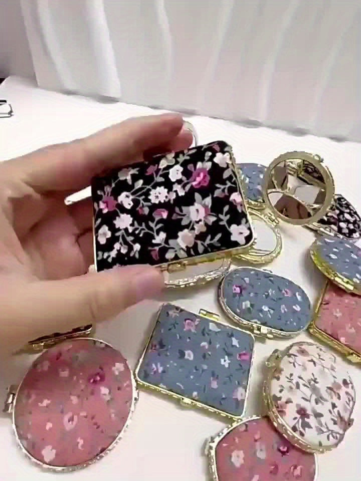 1pc\u002F2pcs Portable Heart-Shaped Folding Makeup Mirror, Retro Double-Sided Vanity Mirror for Living Room, Bedroom, Bathroom & Travel Accessories