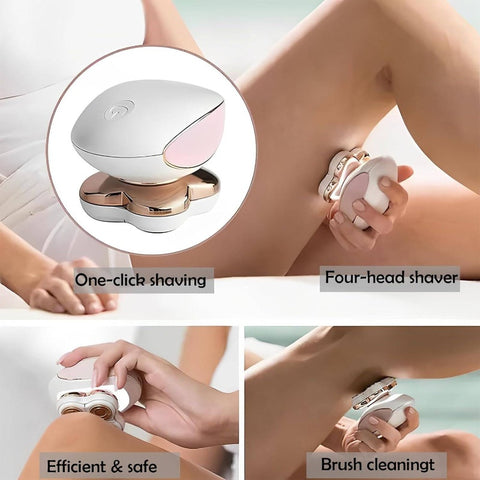 Women's Painless Hair Removal Razor - -like (Adapter-) Epilation Device with LED Light, Instant Shaver for Sensitive Light Beige, Bikini\u002FUnderarm\u002FUpper Lip\u002FGroin, Portable with Storage Bag & Adapter (No Laser, -Free)