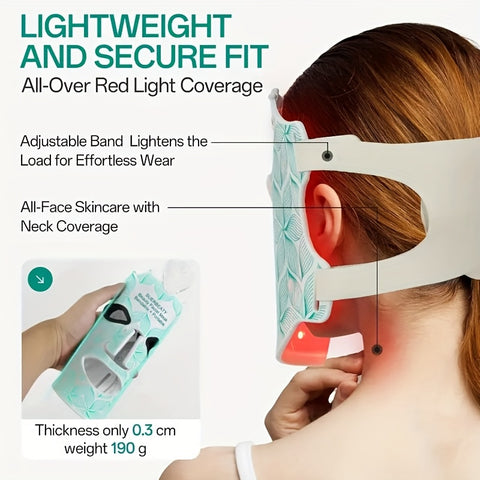 Red Light Mask, Suitable for Women, 7 Colors, Facial Mask Skincare, Home Wireless Device, Skin Care Mask