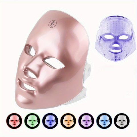 USB Rechargeable 7-color LED Face Mask Facial Care Tool