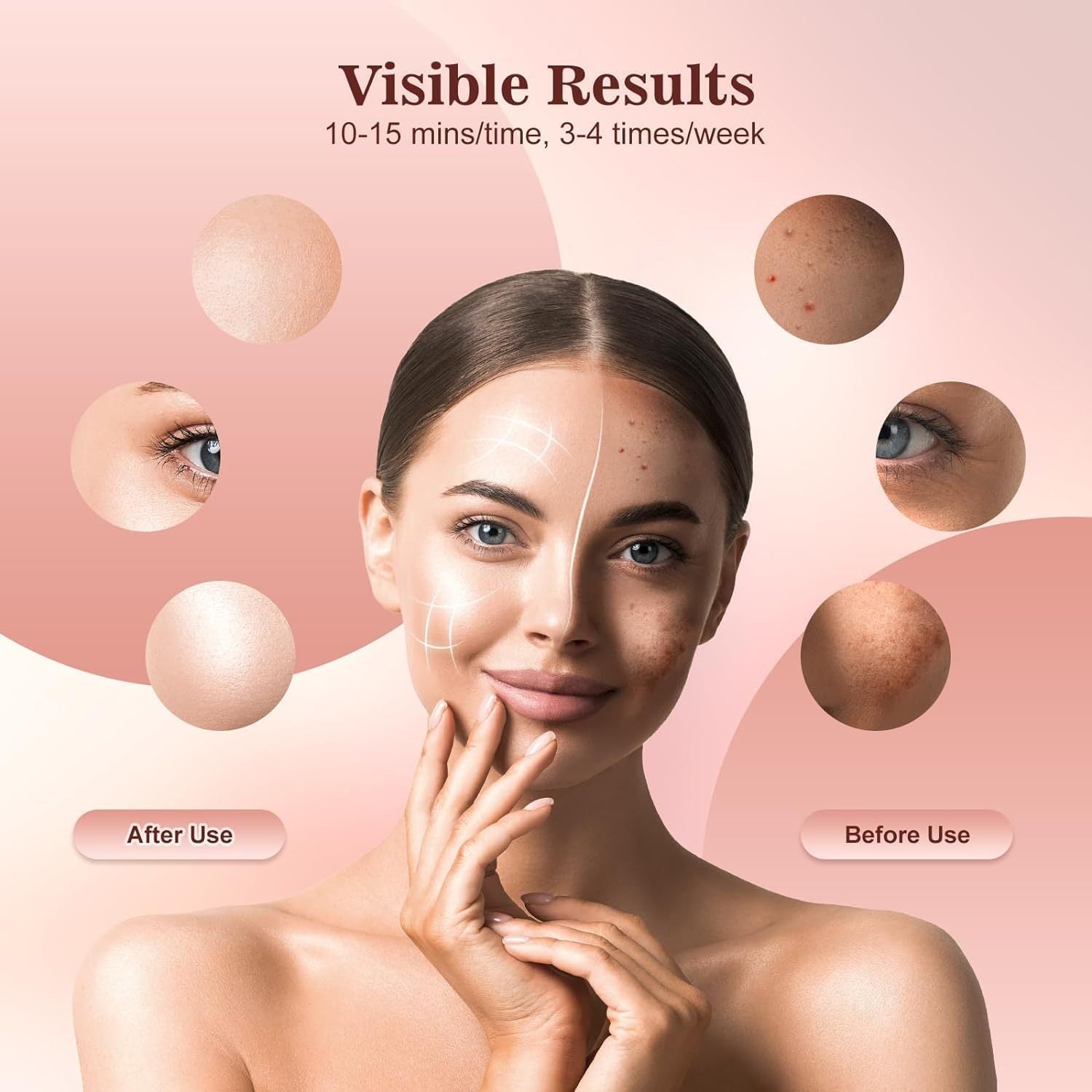 Red Light Relax for Face, LED Face Mask Light Relax, LEDs Face Mask& Neck Mask Red Wavelength, Rechargeable Ergonomic Design for True Skincare At Home