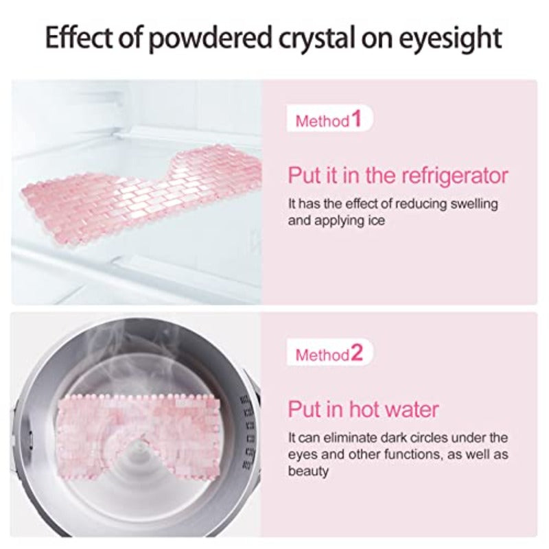 Rose Quartz Jade Eye Mask - Hot & Cold Facial Mask for, Cooling & Skincare, Sensitive Light Safe with Spatula Applicator, Pink Gemstone Design to Dark Circles & Puffiness, & Collagen Boosting, Beauty Sleep Mask, Gemstone, Selfcare Routine