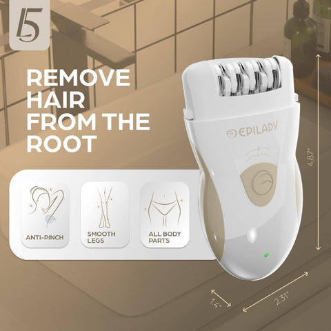 Legend 5 Rechargeable Hair Removal Device, 56 Tweezers, Two Speed Settings, Complete Body Epilator for Women, Automatic Power Off, Portable, Includes Cleaning Brush