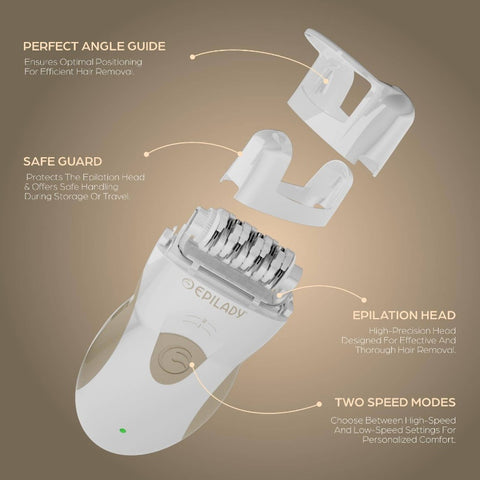 Legend 5 Rechargeable Hair Removal Device, 56 Tweezers, Two Speed Settings, Complete Body Epilator for Women, Automatic Power Off, Portable, Includes Cleaning Brush
