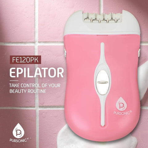 Fe120P Cordless Epilator with 40 Tweezers - Rechargeable 2 Speed Epilators Hair Removal Women - Compact Hair Removal Device Arms, Underarms Bikini Area Pink, Bikini Area Hair Remover, Facial Hair Tweezing, Compact Epilator Device, Dual Speed Epilator
