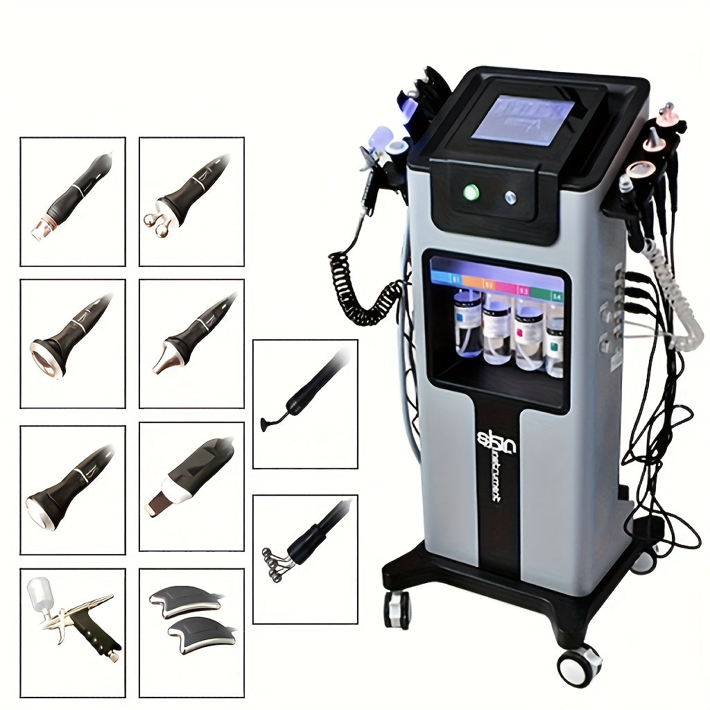 Refreshing Summer Skin Care-Beauty Instrument Hydrographic Instrument 11 in 1\u002F10 in 1, Spray Scrub, Moisturising Toning, Exfoliation, Matching Advanced Mask, Suitable for Beauty Salon\u002FHome\u002FUnit, Preferred Gift